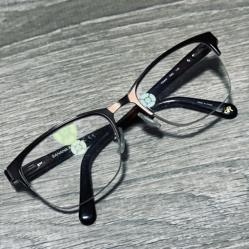 Banana Republic‎ FAWN 99Q 130 Eyeglass Frames Womens Brown Animal Frames Only